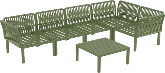 Комплект пластиковой мебели Portofino Lounge Corner оливковый, светло-коричневый Комплект пластиковой мебели Portofino Lounge Corner оливковый, светло-коричневый
