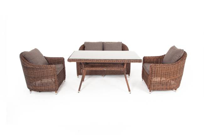 "Кон Панна" обеденная группа плетеная, цвет коричневый "Кон Панна" обеденная группа плетеная, цвет коричневый