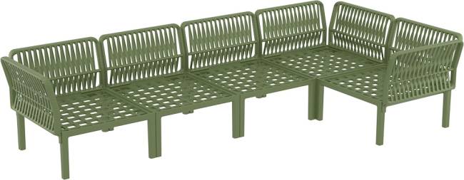 Комплект пластиковой мебели Portofino Lounge Corner оливковый, темно-серый