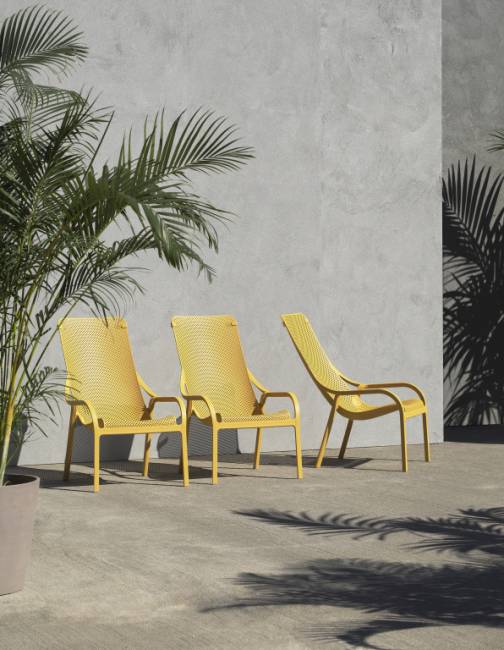 Лаунж-кресло пластиковое Net Lounge горчичный 615х900х990 мм Лаунж-кресло пластиковое Net Lounge горчичный 615х900х990 мм