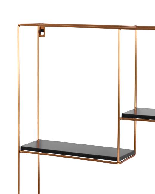 Полка Square золотая черный мрамор