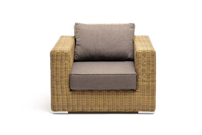 "Боно" кресло из искусственного ротанга, цвет соломенный