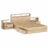 Кровать с ящиками 1400 Камелия + две тумбы цвет дуб сонома Кровать с ящиками 1400 Камелия + две тумбы цвет дуб сонома