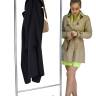 Вешалка напольная на колесах М 9 металлик с крючками