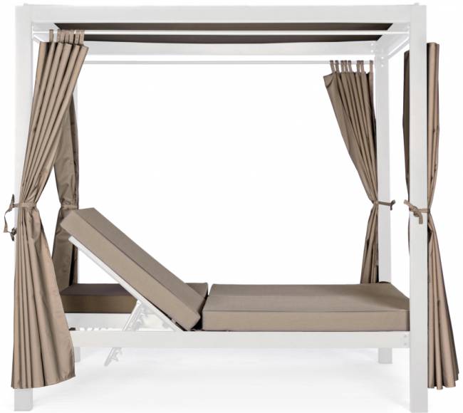 Шатер с лежаками Enigma белый, тортора 2080х1880х2050 мм