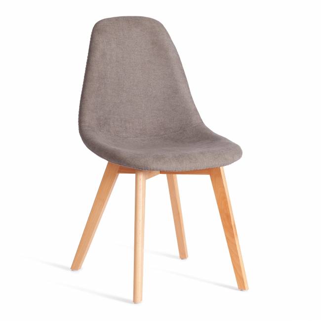 Стул CINDY SOFT (mod. C1021F1-1) фактурный велюр/дерево бук, 55 х 48 х 83 см, Серый LY1701-26 / натуральный (Комплект из 4 шт.) серый