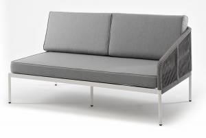 "Канны" левый модуль плетеный из роупа, каркас алюминий темно-серый (RAL7024) шагрень, роуп темно-серый круглый, ткань темно-серая "Канны" левый модуль плетеный из роупа, каркас алюминий темно-серый (RAL7024) шагрень, роуп темно-серый круглый, ткань темно-серая