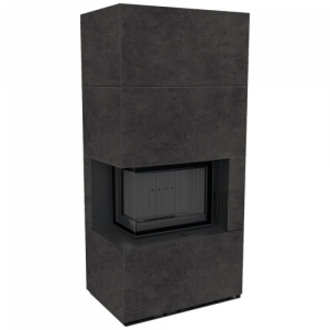 Каминокомплект Kratki PRO FLOKI FOKOS GRAFITE угловое стекло слева