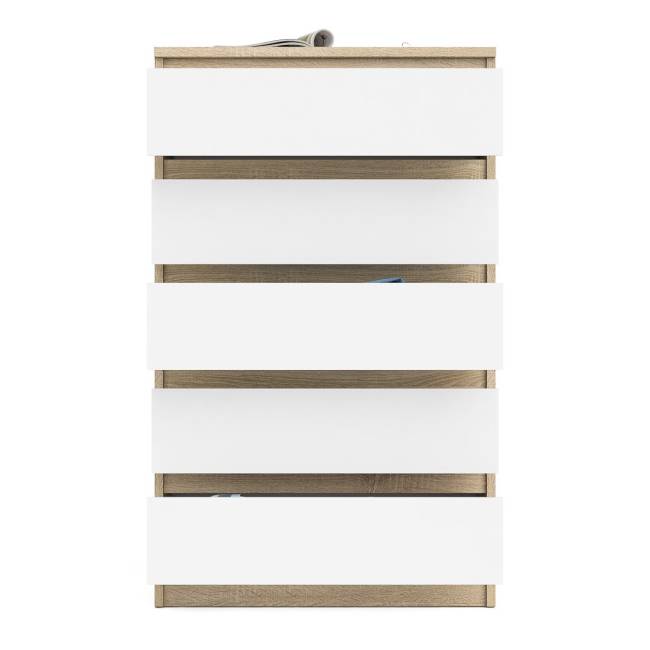 Узкий комод пять ящиков Мори МК700.5 цвет дуб сонома/белый Узкий комод пять ящиков Мори МК700.5 цвет дуб сонома/белый