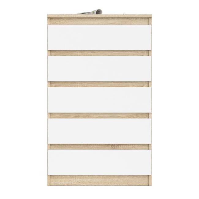 Узкий комод пять ящиков Мори МК700.5 цвет дуб сонома/белый Узкий комод пять ящиков Мори МК700.5 цвет дуб сонома/белый