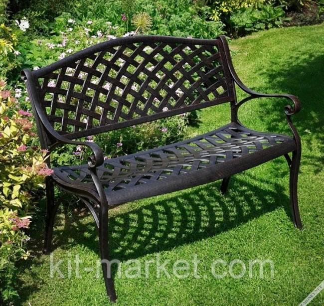Садовая скамья из литого алюминия
