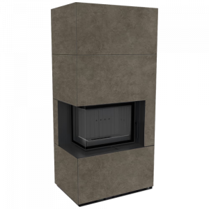 Каминокомплект Kratki PRO FLOKI FOKOS PIOMBO угловое стекло слева