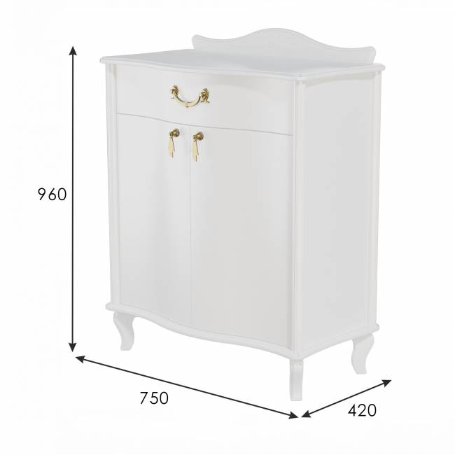 Комод Джульетта с распашными дверцами, молочный дуб Л Комод Джульетта с распашными дверцами, молочный дуб Л