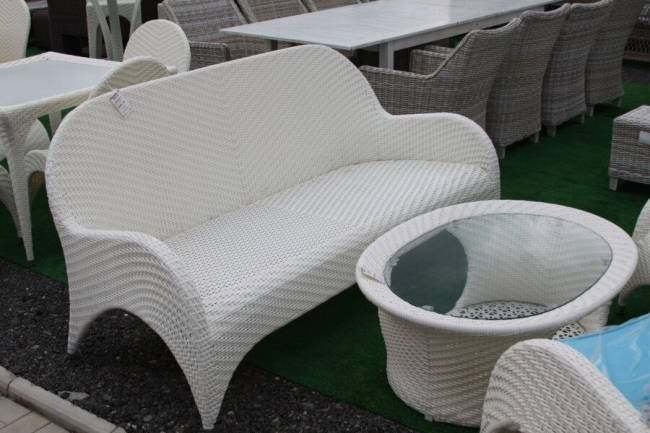 Комплект для отдыха "Монтана", из искусственного ротанга , 1+1+2, белый, белый с серым