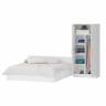 Кровать белая двуспальная 1800 со шкафом для одежды 2-х створчатым Стандарт цвет белый
